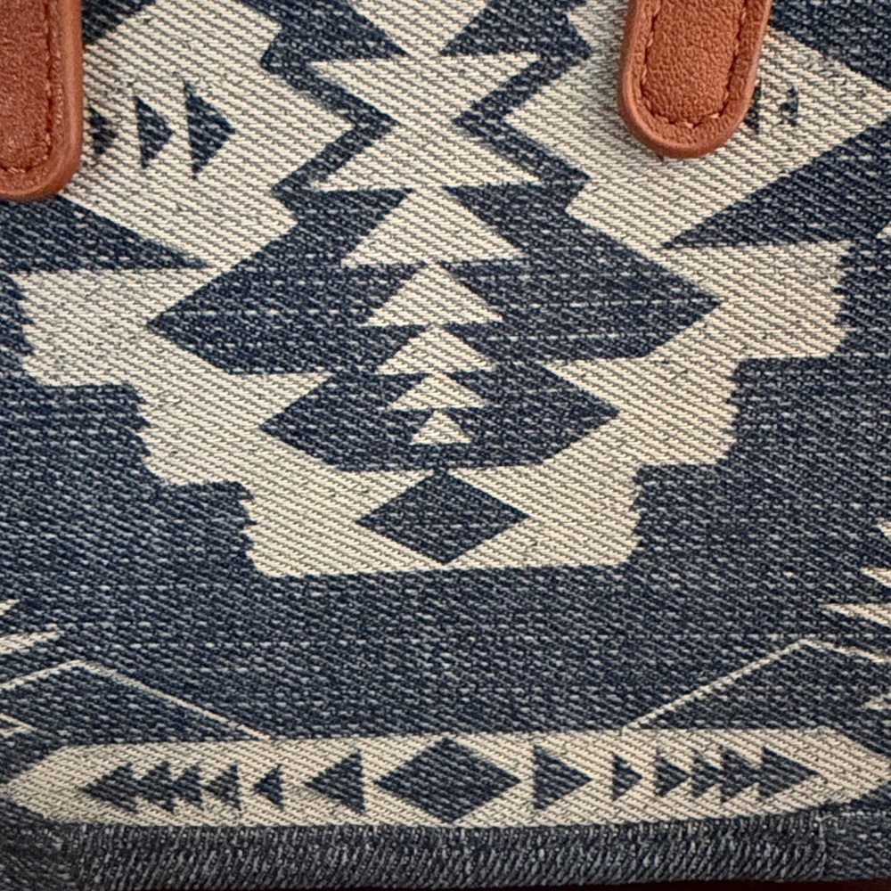 Wrangler Ladies Laser Cut Print Denim Square Mini Crossbody NWT - Picture 10 of 10